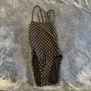 Jolyn Clothing Black and White Polka Dot One Piece Swimsuit